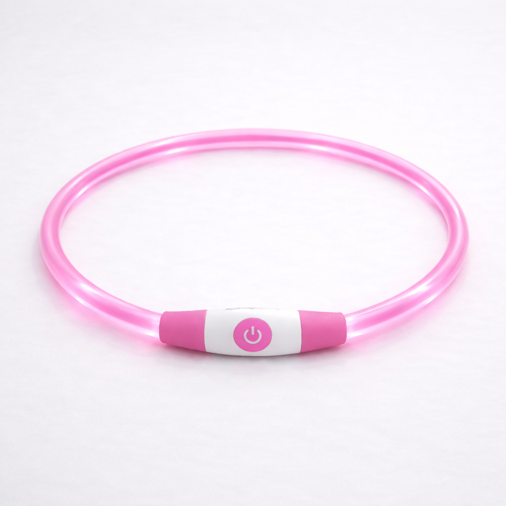 LED Hundehalsband in Pink