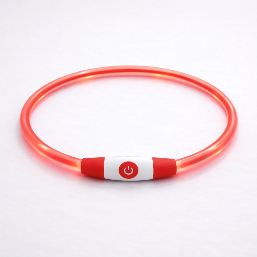 LED Hundehalsband in Rot