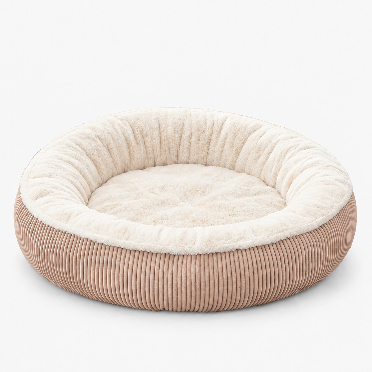 Donut Hundebett Cord in Taupe