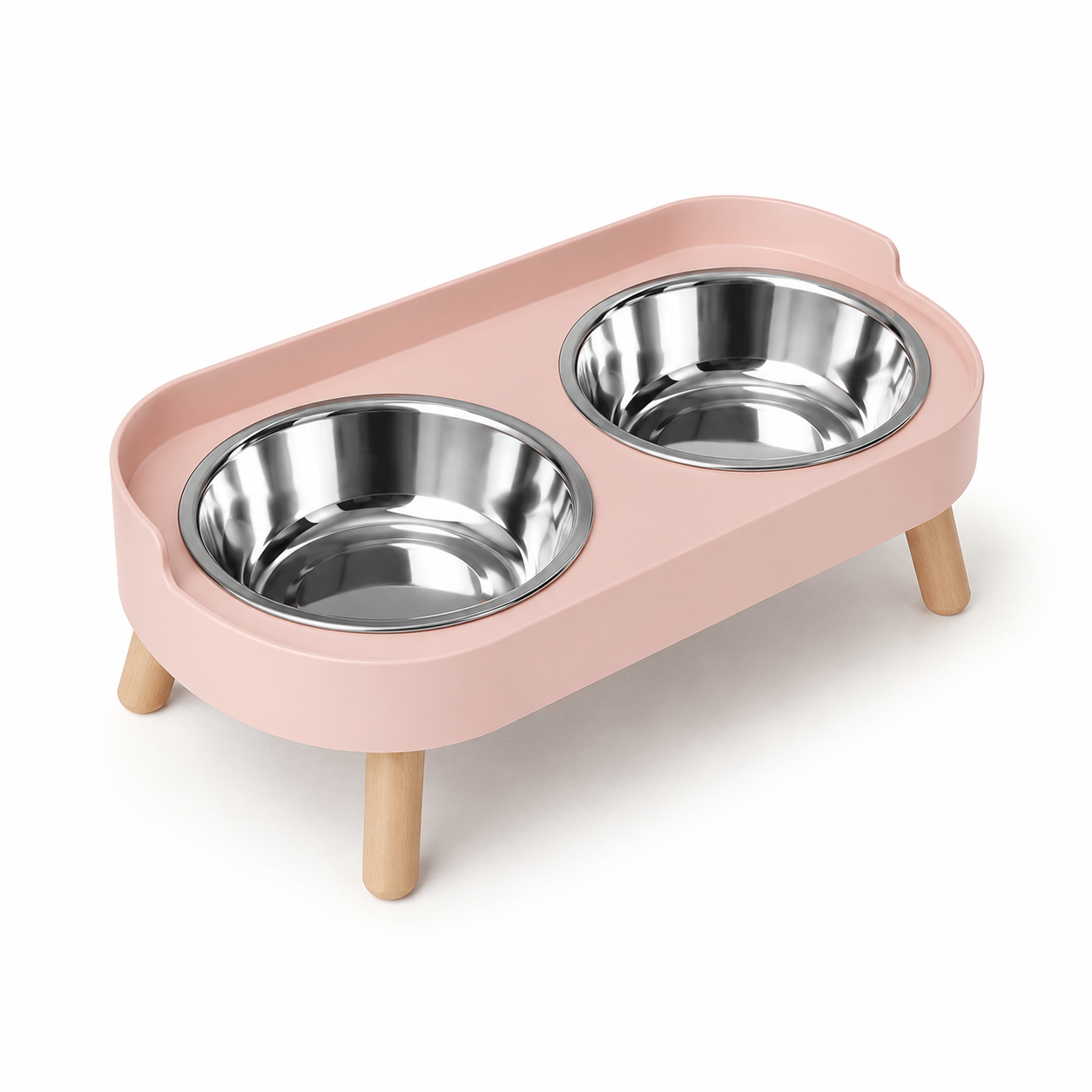 Erhöhter Napfständer in Rosa, Material Edelstahl
