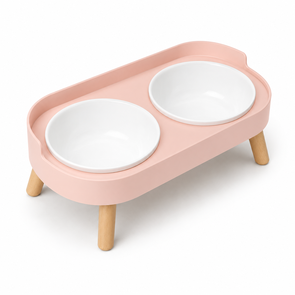 Erhöhter Napfständer in Rosa, Material Kunststoff