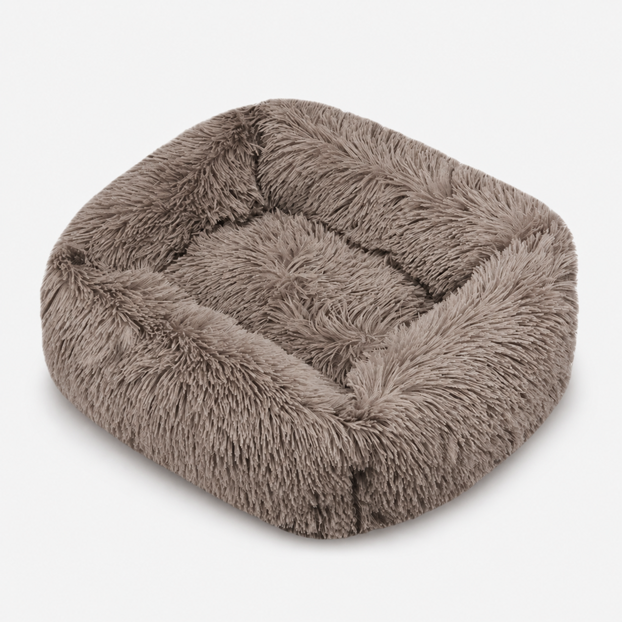 Flauschiges Hundebett in Beige-Braun