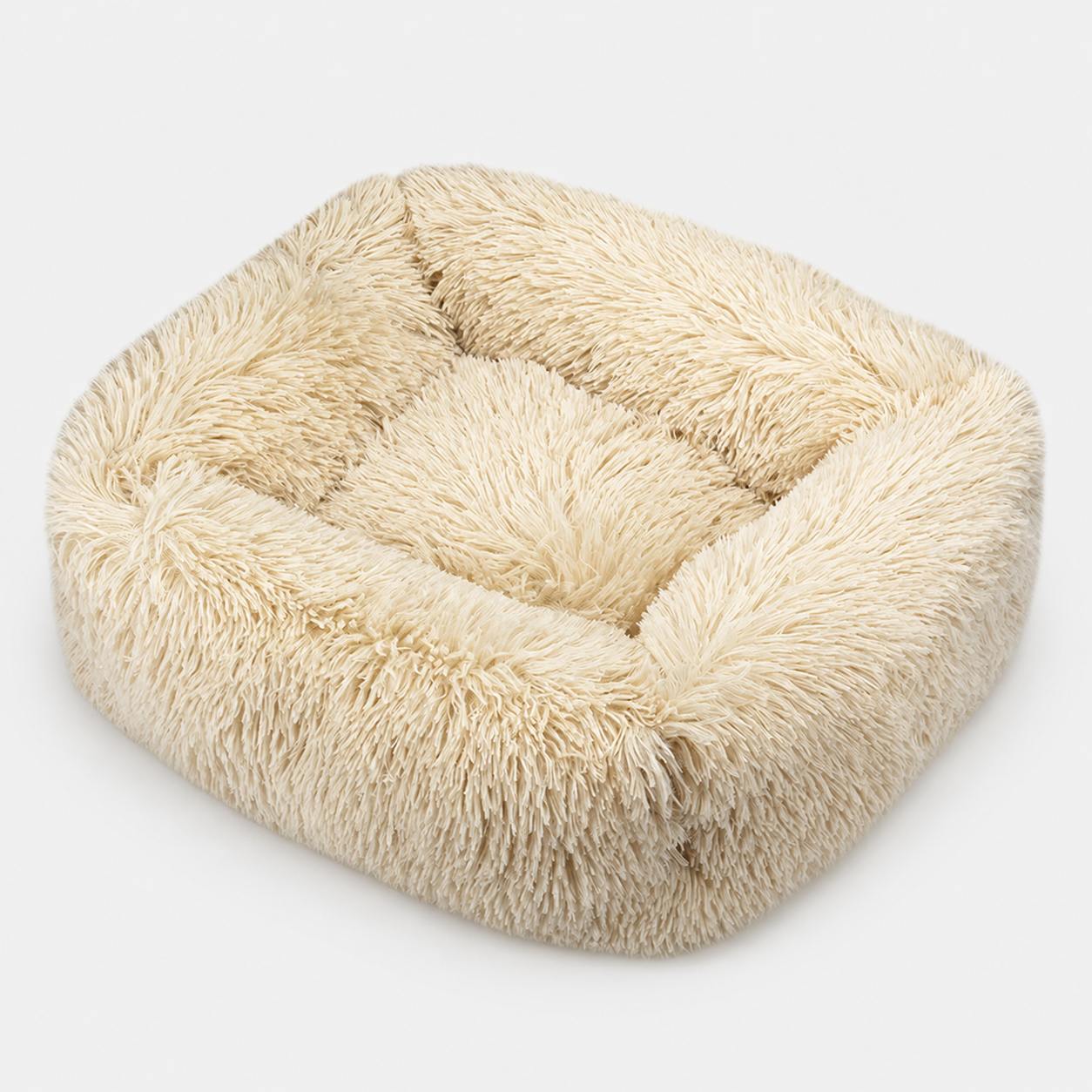 Flauschiges Hundebett in Champagner