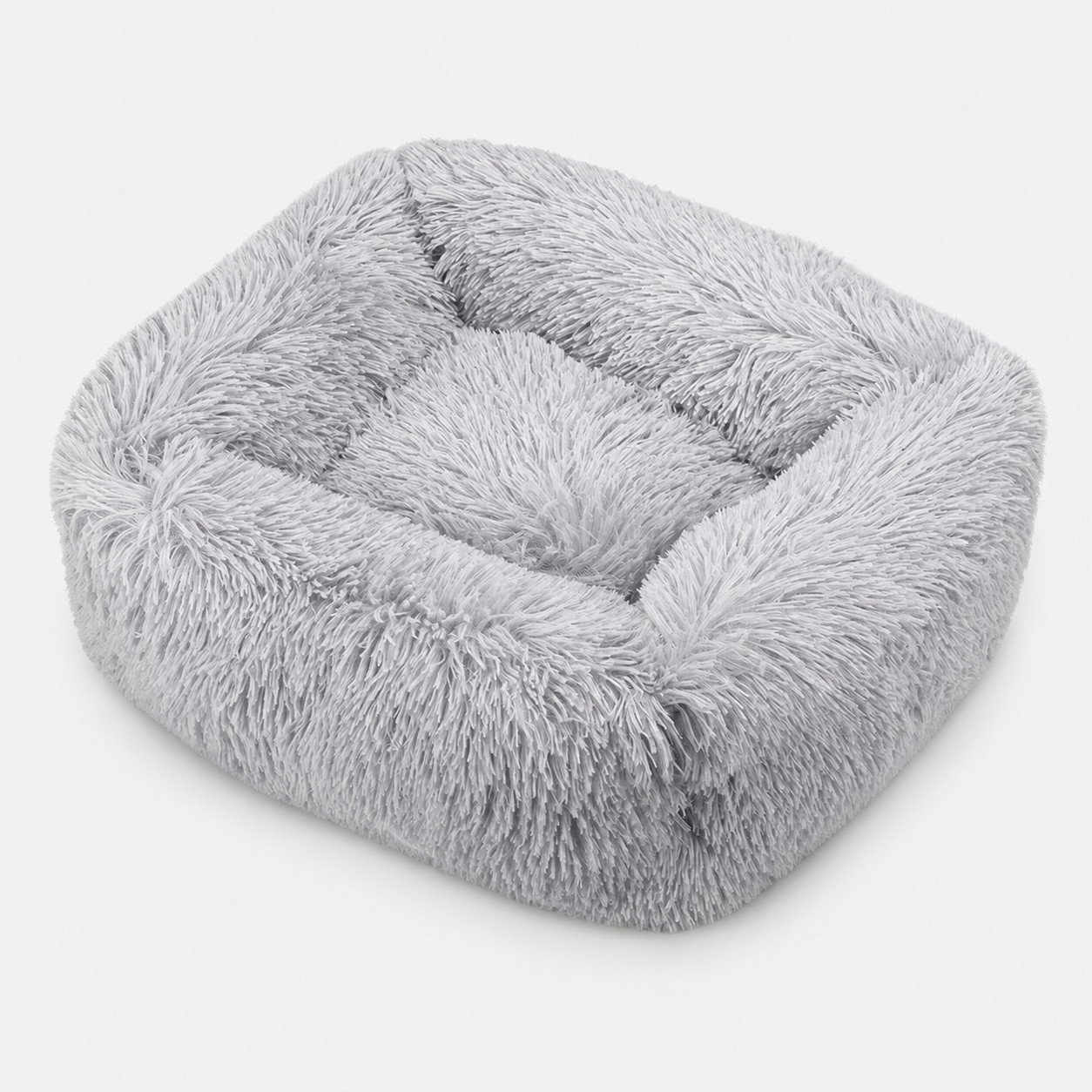 Flauschiges Hundebett in Hellgrau