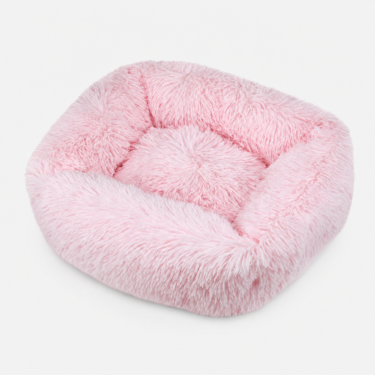 Flauschiges Hundebett in Hellrosa