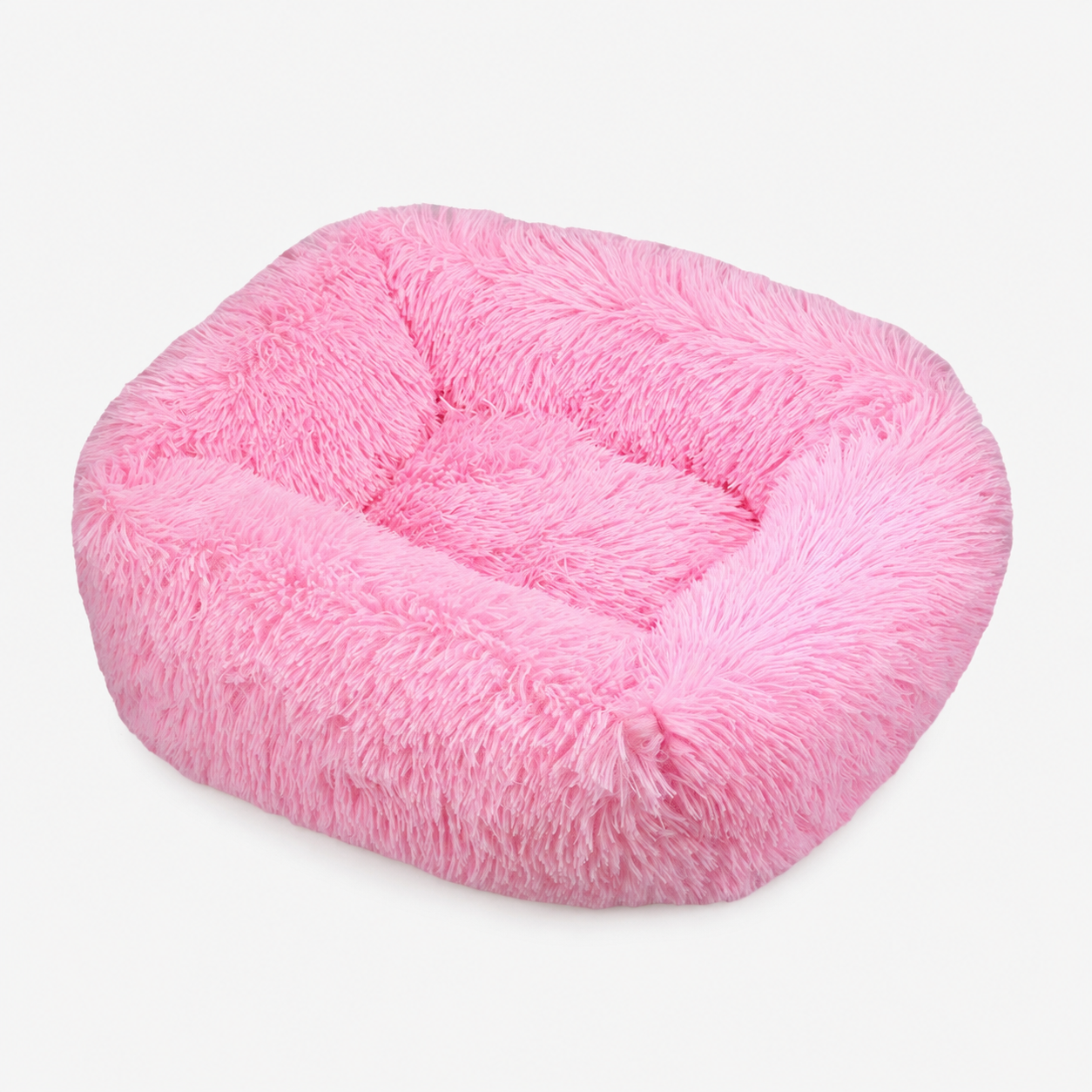 Flauschiges Hundebett in Pink