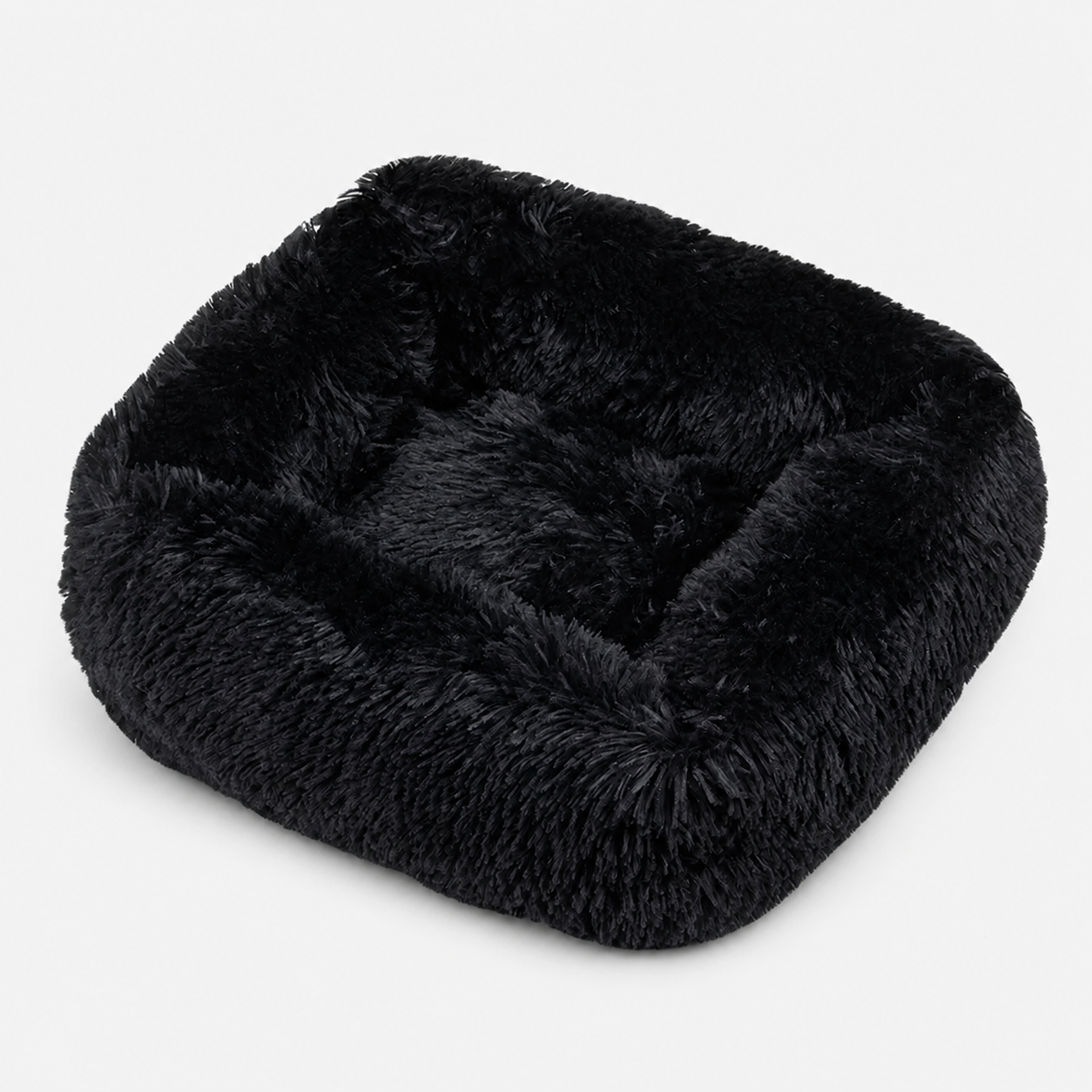 Flauschiges Hundebett in Schwarz