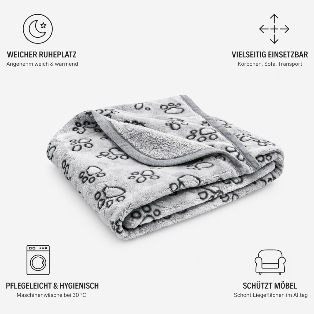 Eigenschaften der Fleece Pfotendecke im Überblick