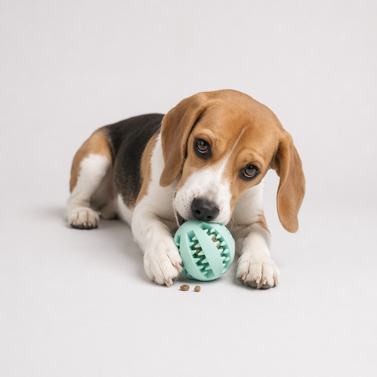 Hund spielt mit dem Futter-Kau-Ball