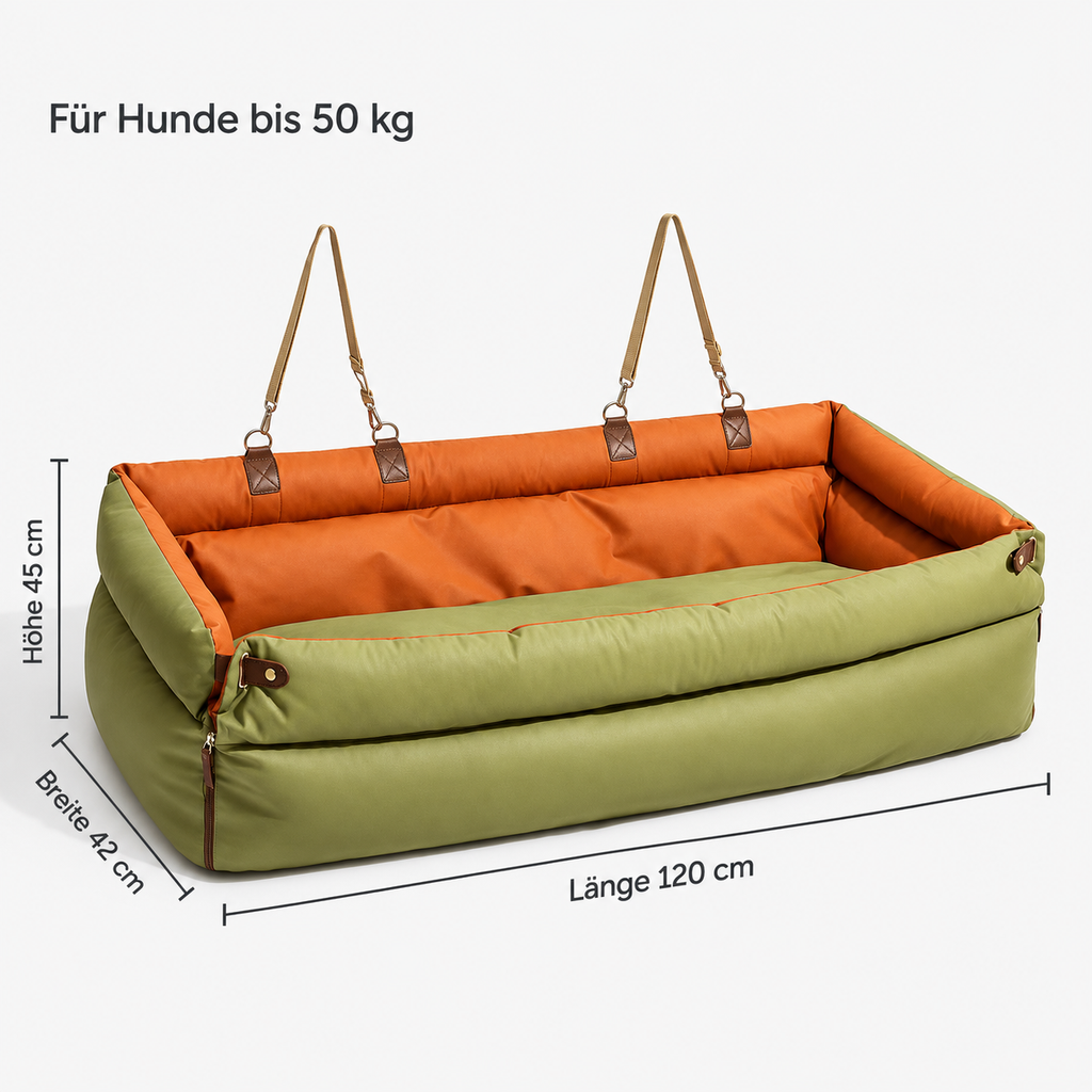 Hundeautositz Rückbank Maße: 120 cm Länge, 42 cm Breite, 45 cm Höhe