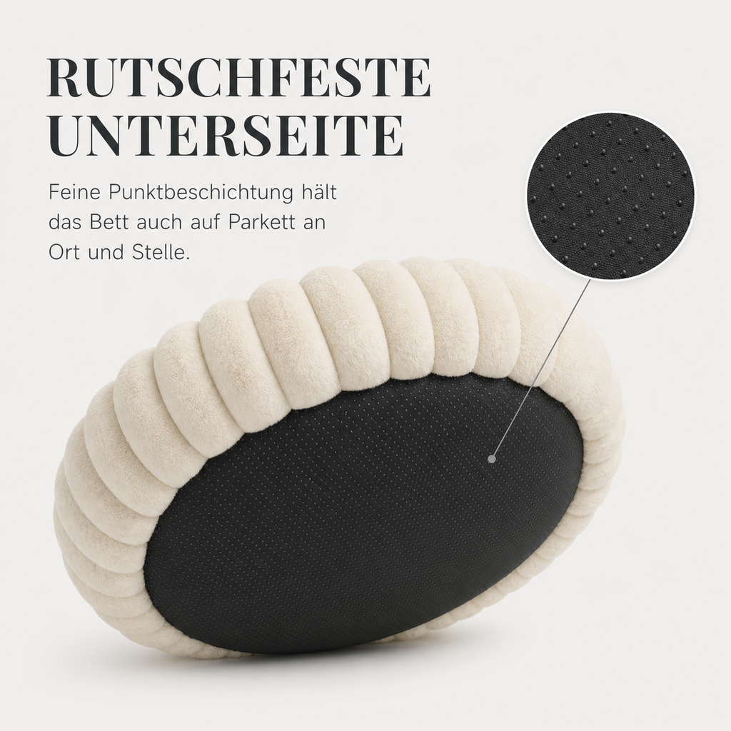Rundes Hundebett mit rutschfester Unterseite