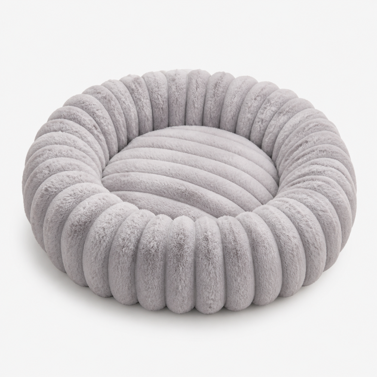 Rundes Hundebett in Grau