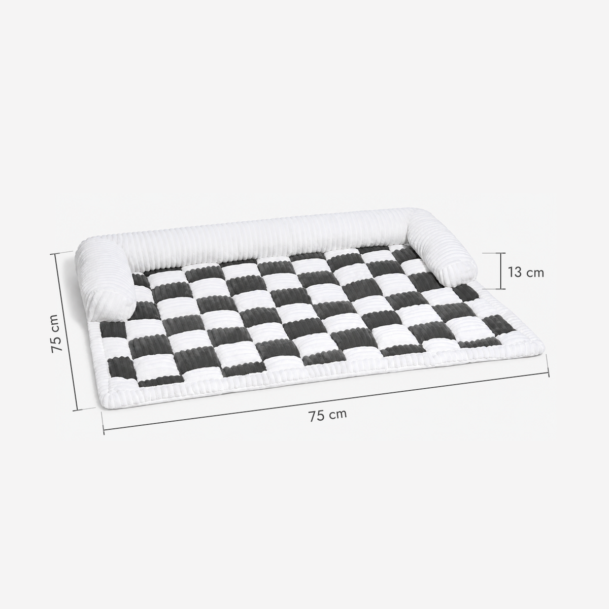 Hundedecke Schachbrett Maße: 75 × 75 cm, Rand 13 cm hoch