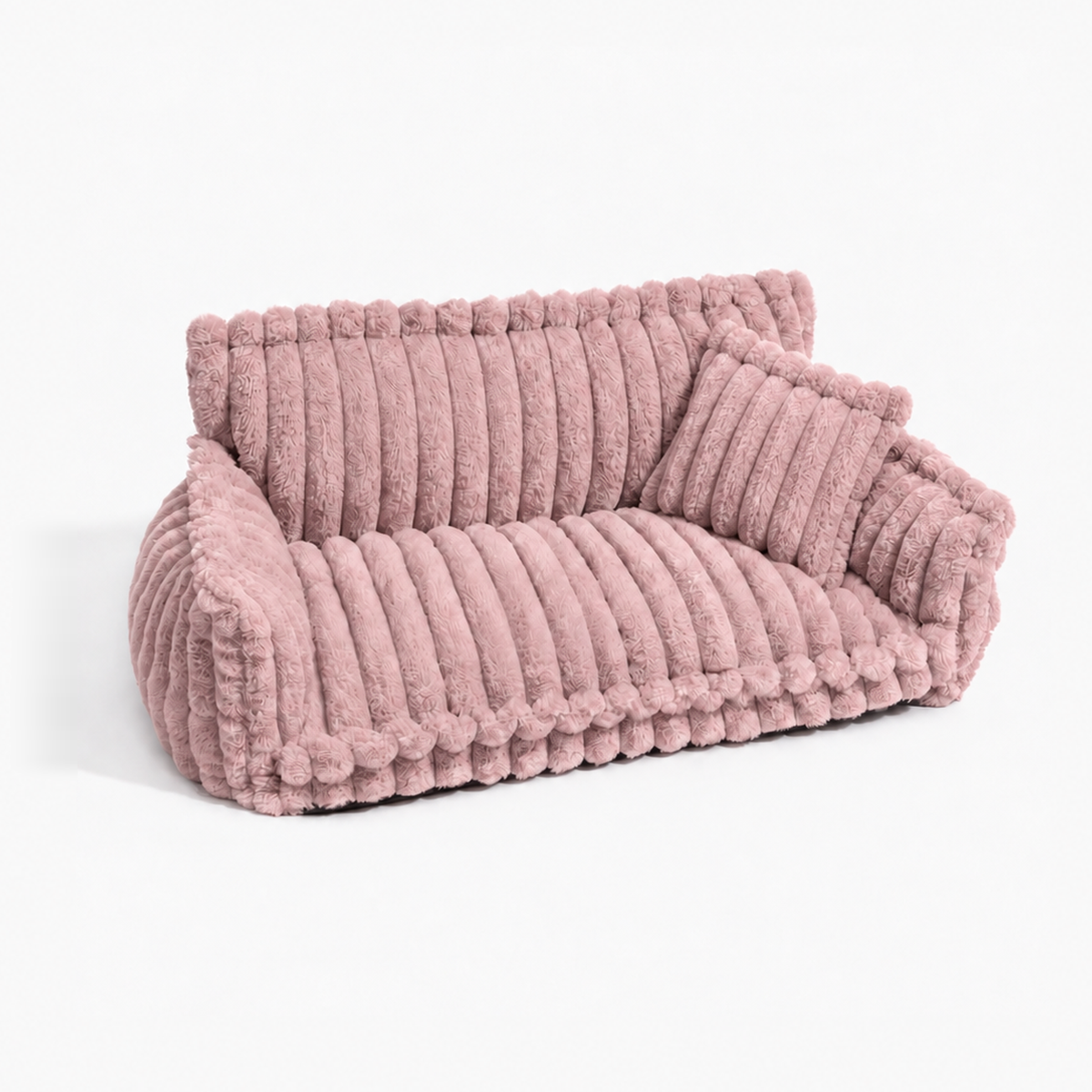 Hundesofa Cord in Altrosa mit Kissen