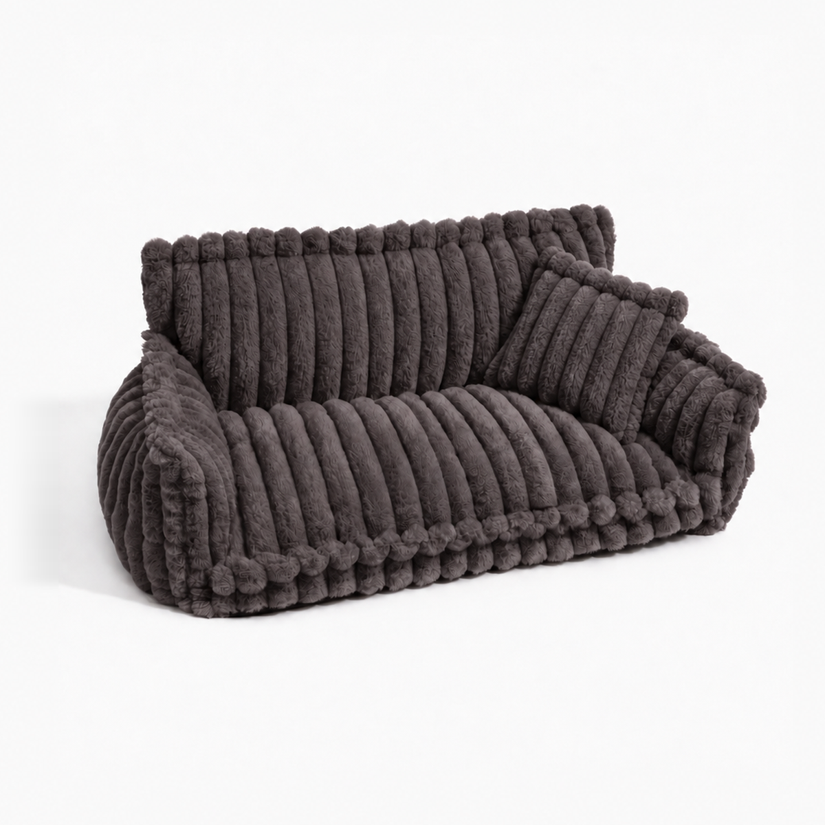 Hundesofa Cord in Anthrazit mit Kissen