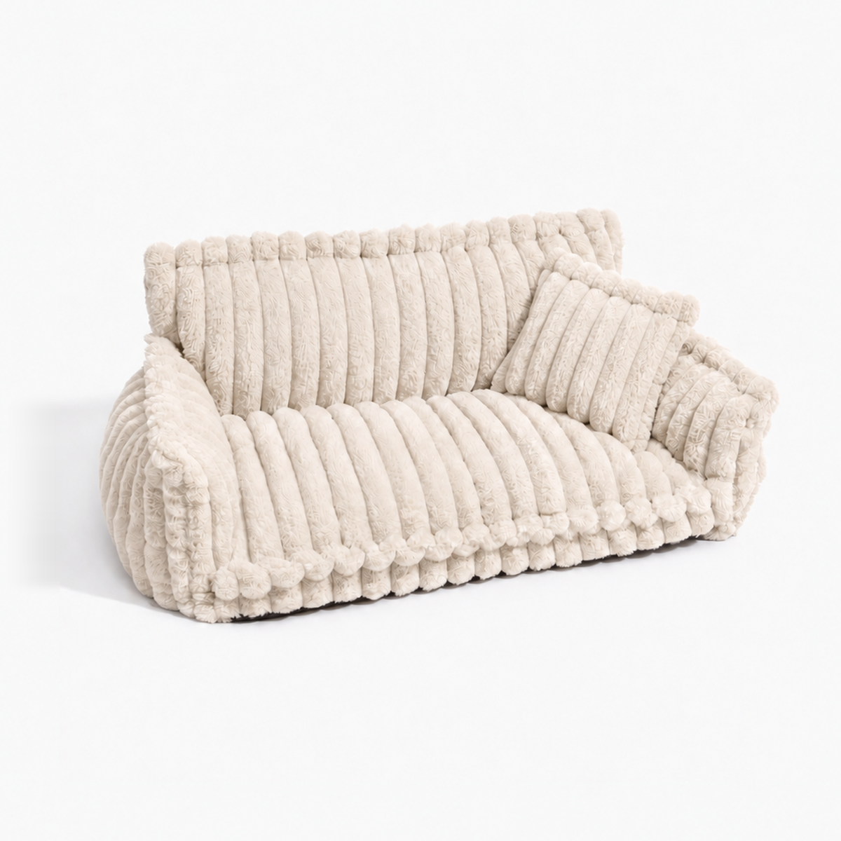 Hundesofa Cord in Creme mit Kissen