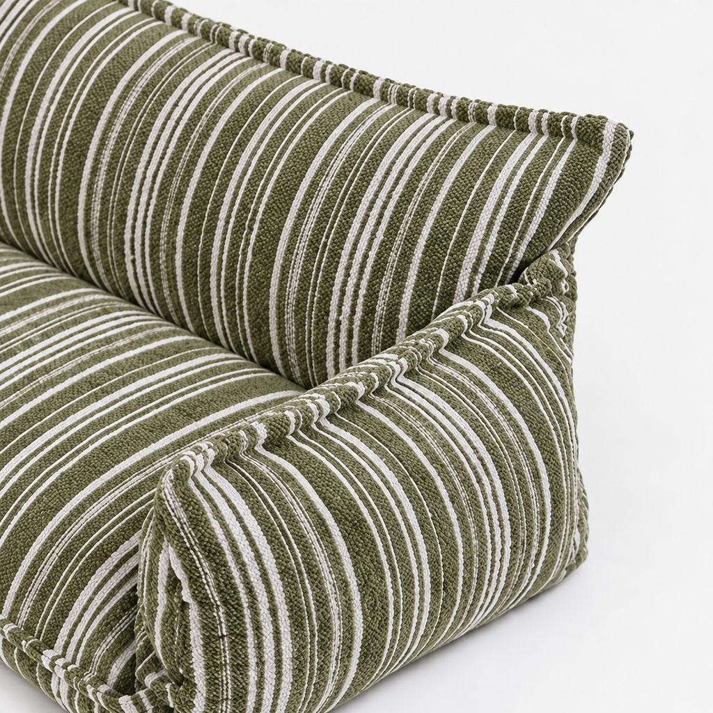Hundesofa gestreift Detail Stoff