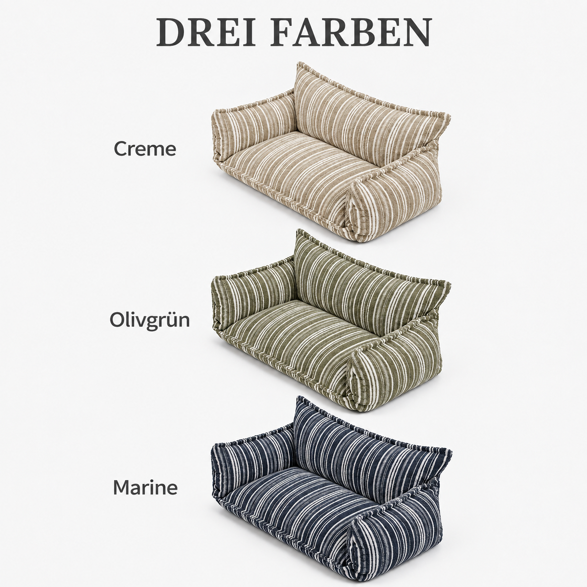 Hundesofa gestreift Farben