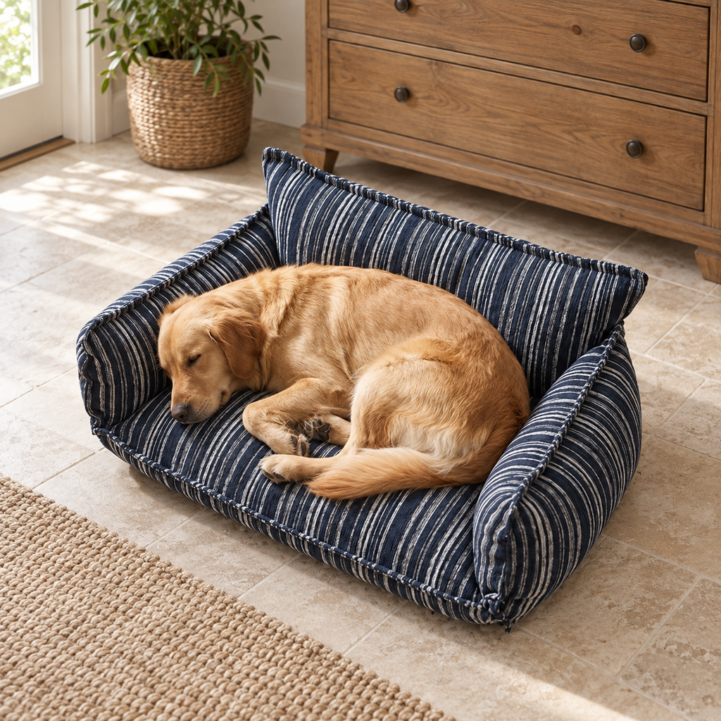 Hundesofa gestreift Lifestyle Marine schlafend