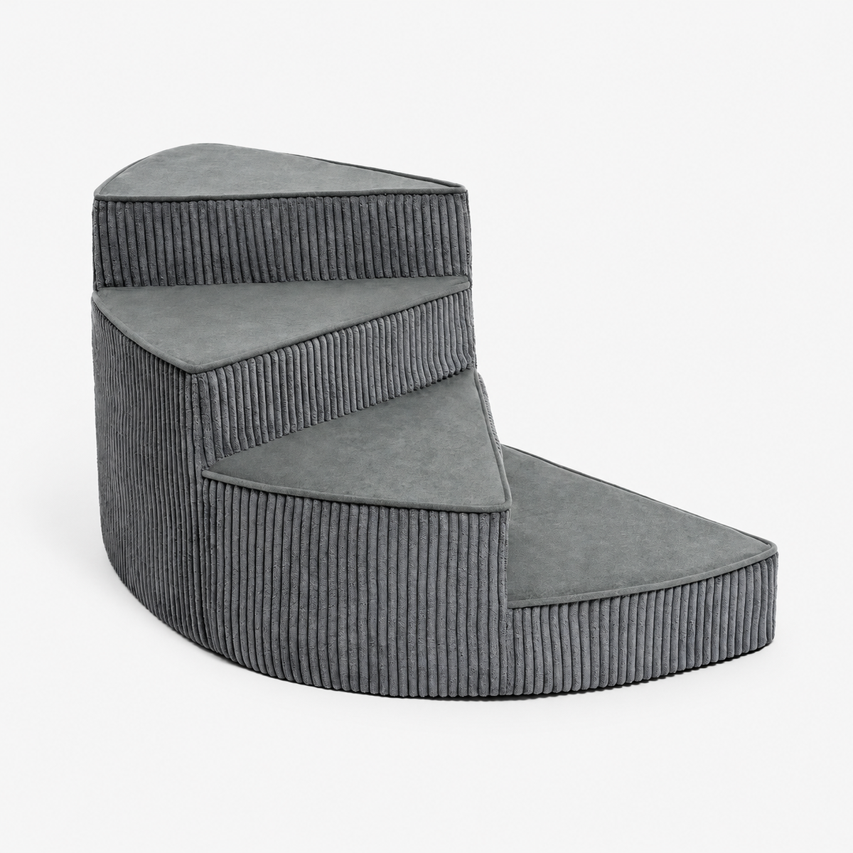 Hundetreppe Cord Anthrazit Aufgang links 4 Stufen