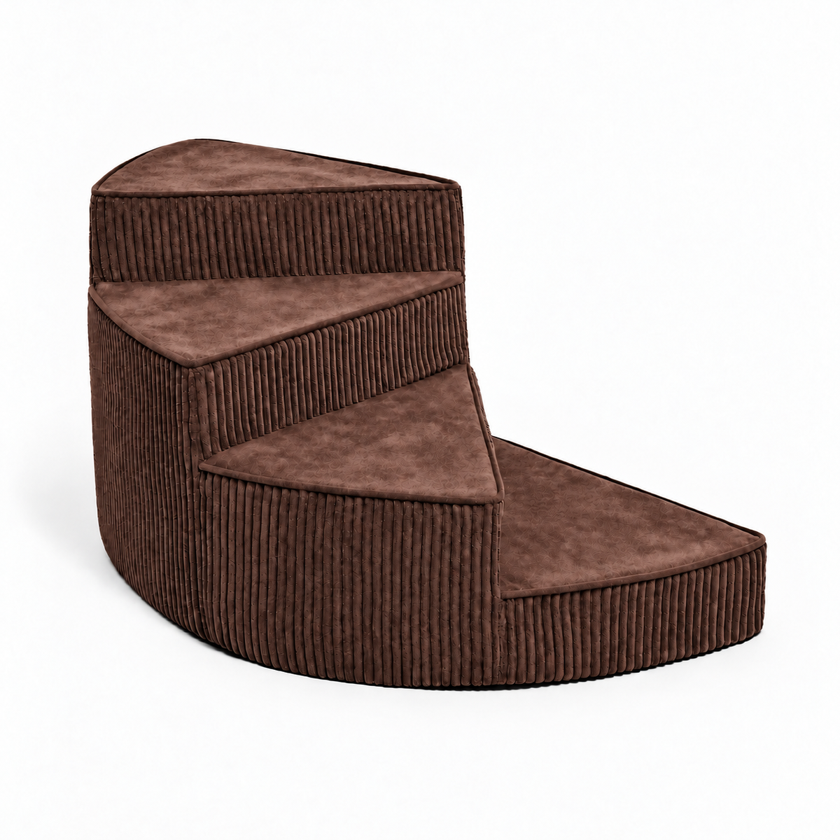 Hundetreppe Cord Braun Aufgang links 4 Stufen