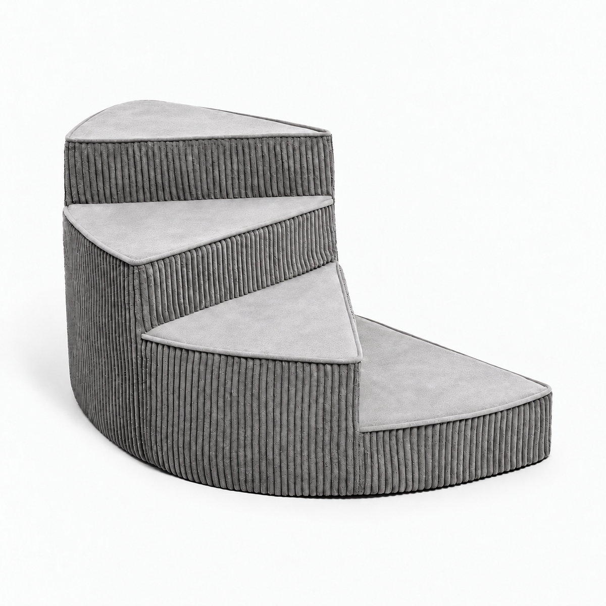 Hundetreppe Cord Grau Aufgang links 4 Stufen