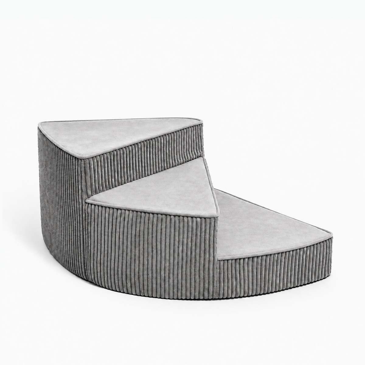 Hundetreppe Cord Grau Aufgang links 3 Stufen