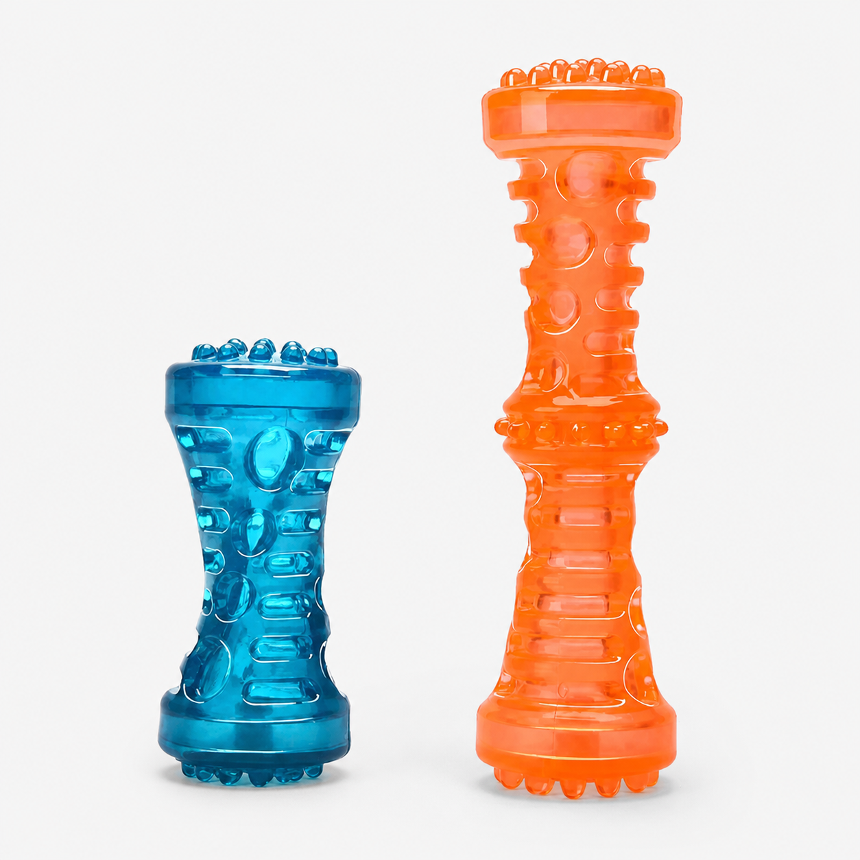 Kauspielzeug Knochen im Set: Blau S und Orange L