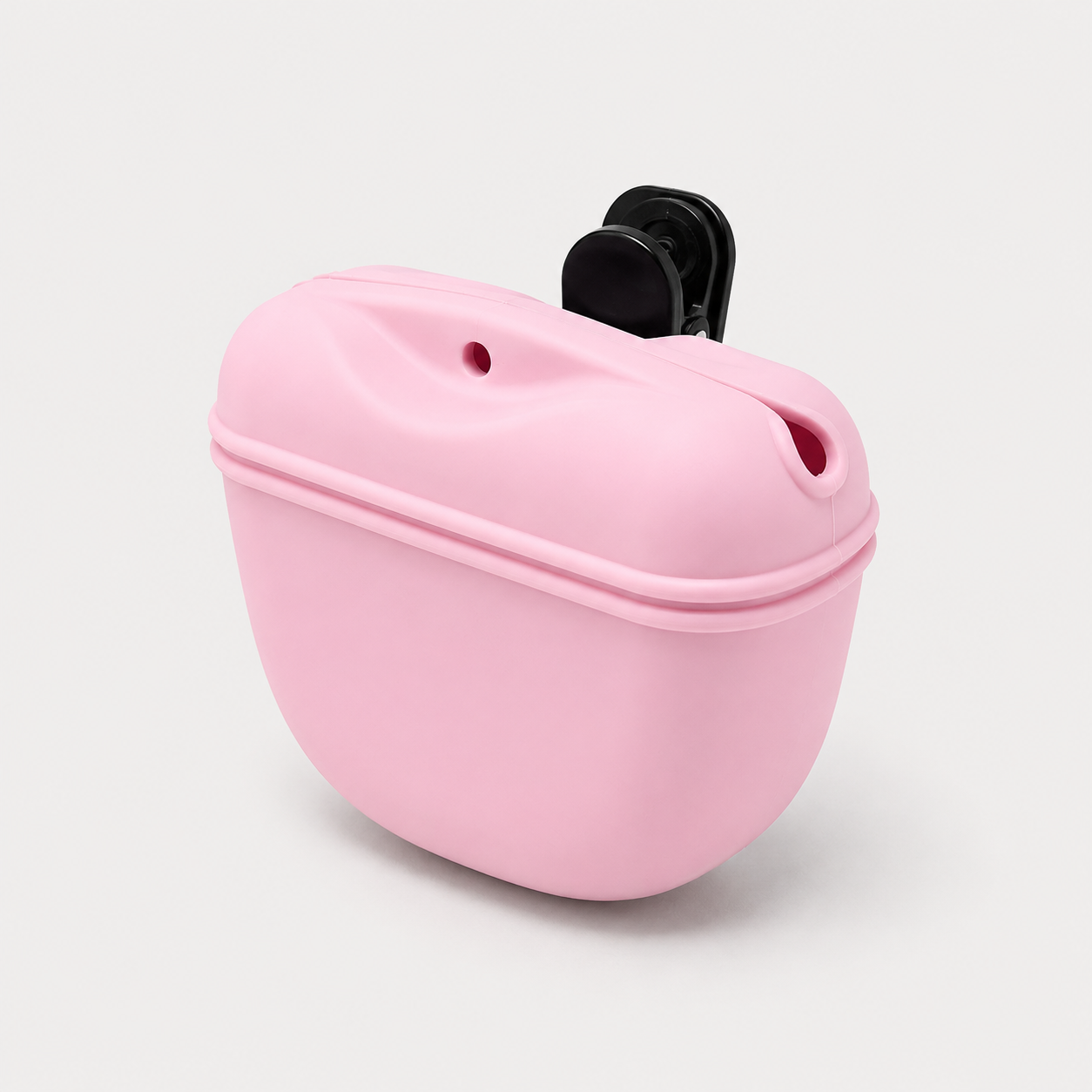 Leckerlie-Tasche für Hunde in Rosa mit schwarzem Gürtel-Clip