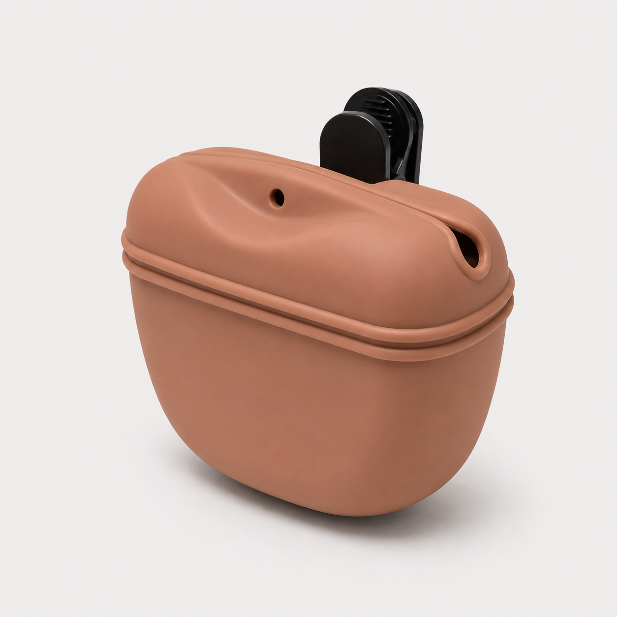 Leckerlie-Tasche für Hunde in Terracotta mit schwarzem Gürtel-Clip