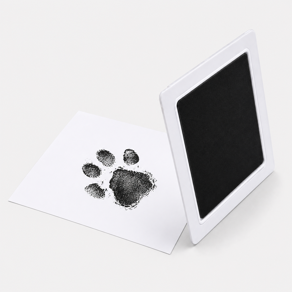 Pfotenabdruck-Set für Hunde mit tintenlosem Stempelkissen und Karten zum Beschriften