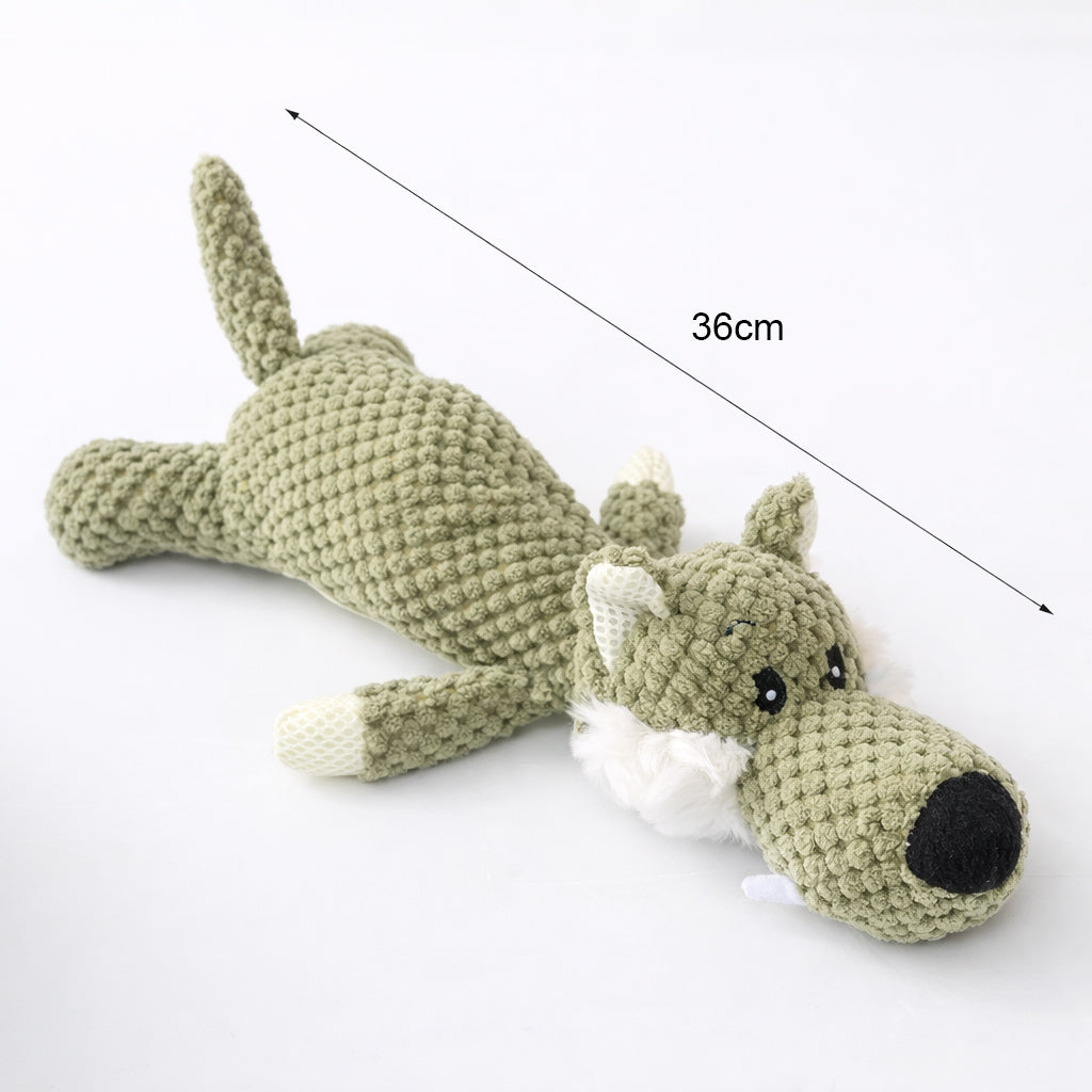 Kuscheltier Wolf mit Maßangaben
