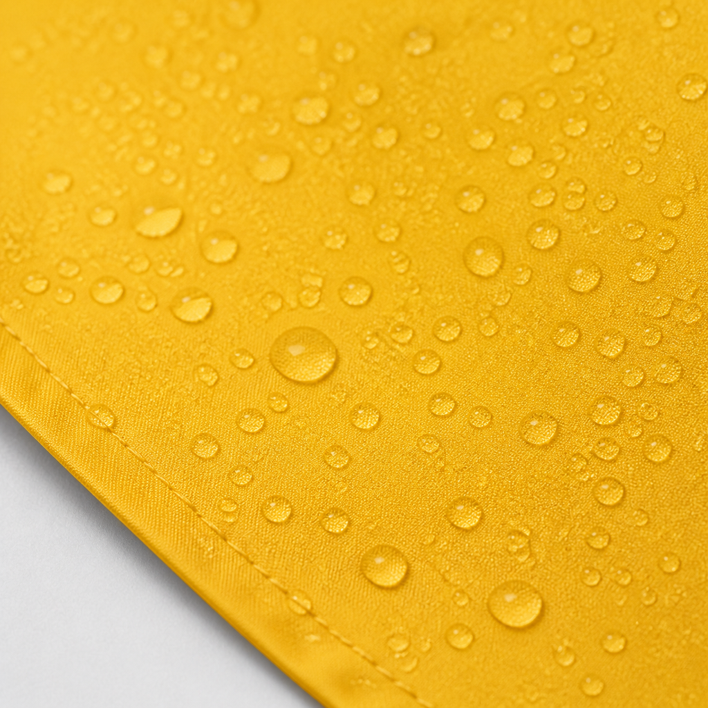 Regenmantel Hund – Detailansicht des beschichteten Materials