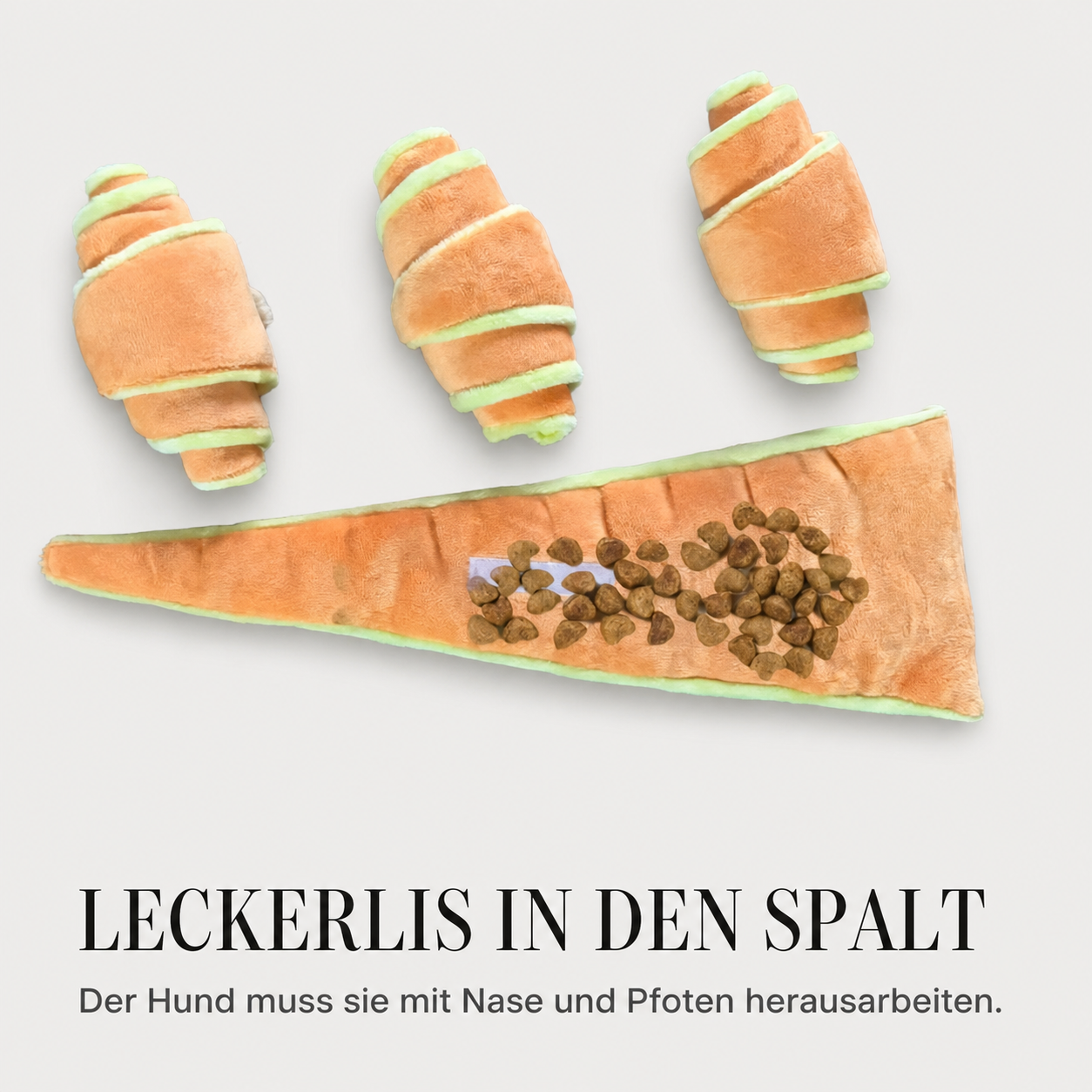 Schnüffelspielzeug mit Futterversteck – Leckerlis im Spalt
