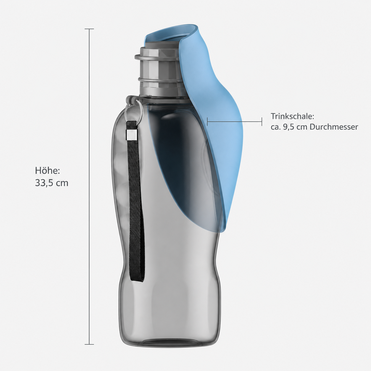 Trinkflasche 800 ml mit Maßangaben