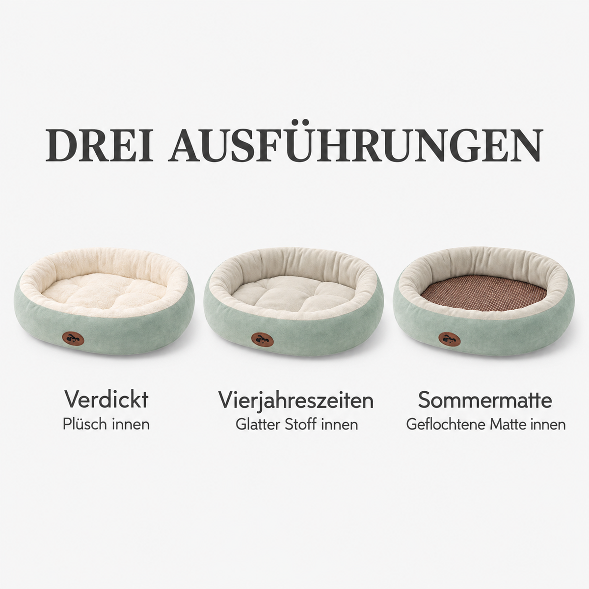 Waschbares Hundebett – drei Ausführungen im Vergleich: Verdickt, Vierjahreszeiten, Sommermatte